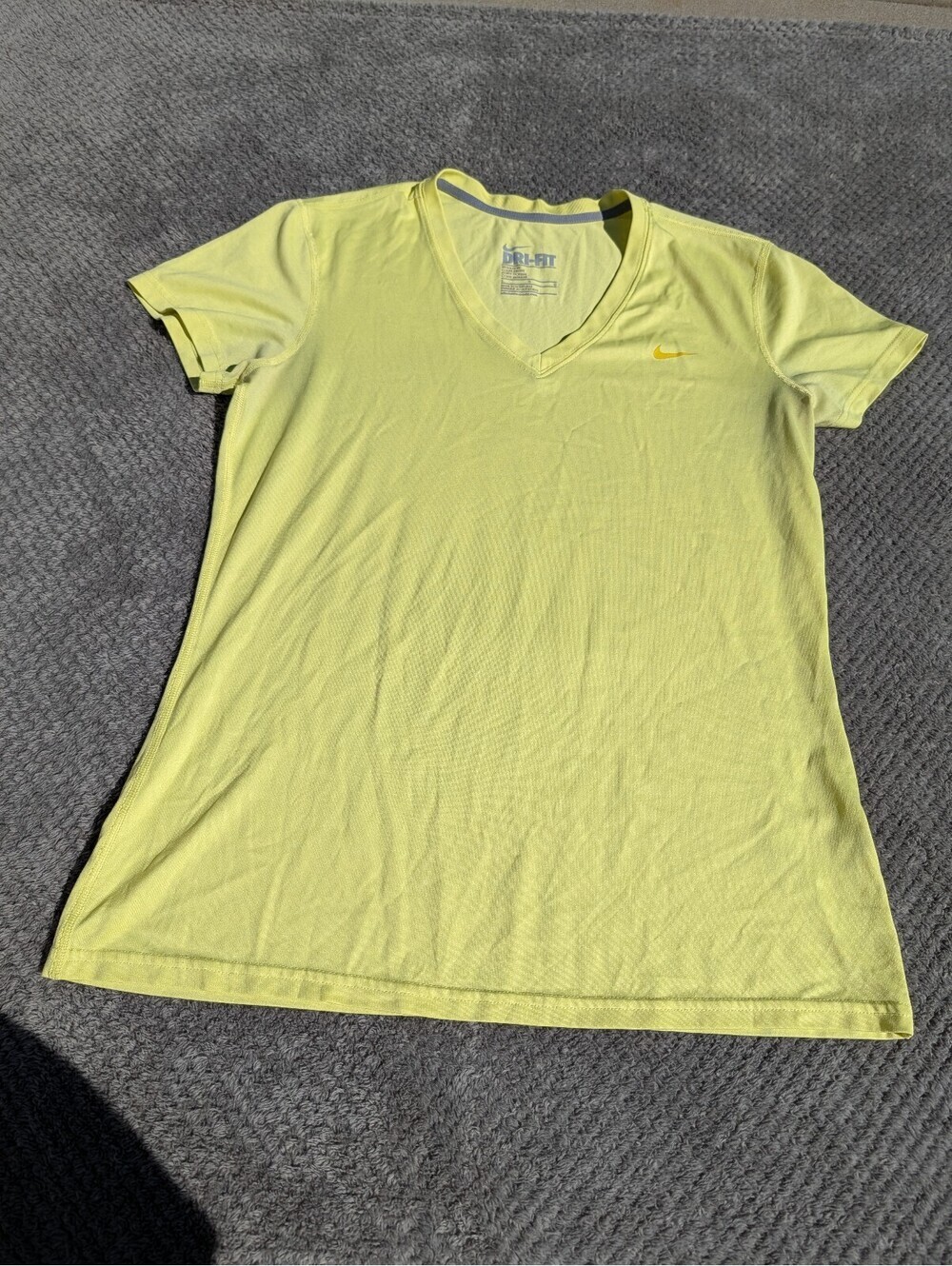 Nike Women's Neon Yellow Athletic T-Shirt Size Large Workout Activewear